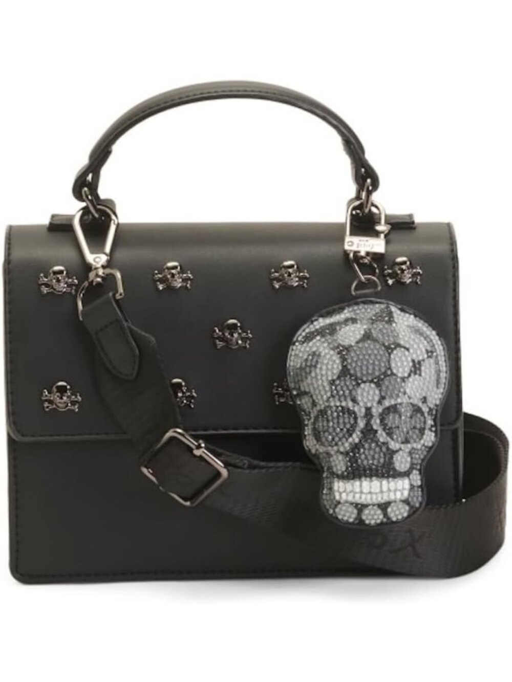 Chic Crossbody Bag with Charm, Dual Compartment, Adjustable Strap, 8x6 Inch